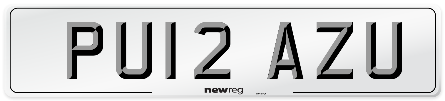 PU12 AZU Number Plate from New Reg